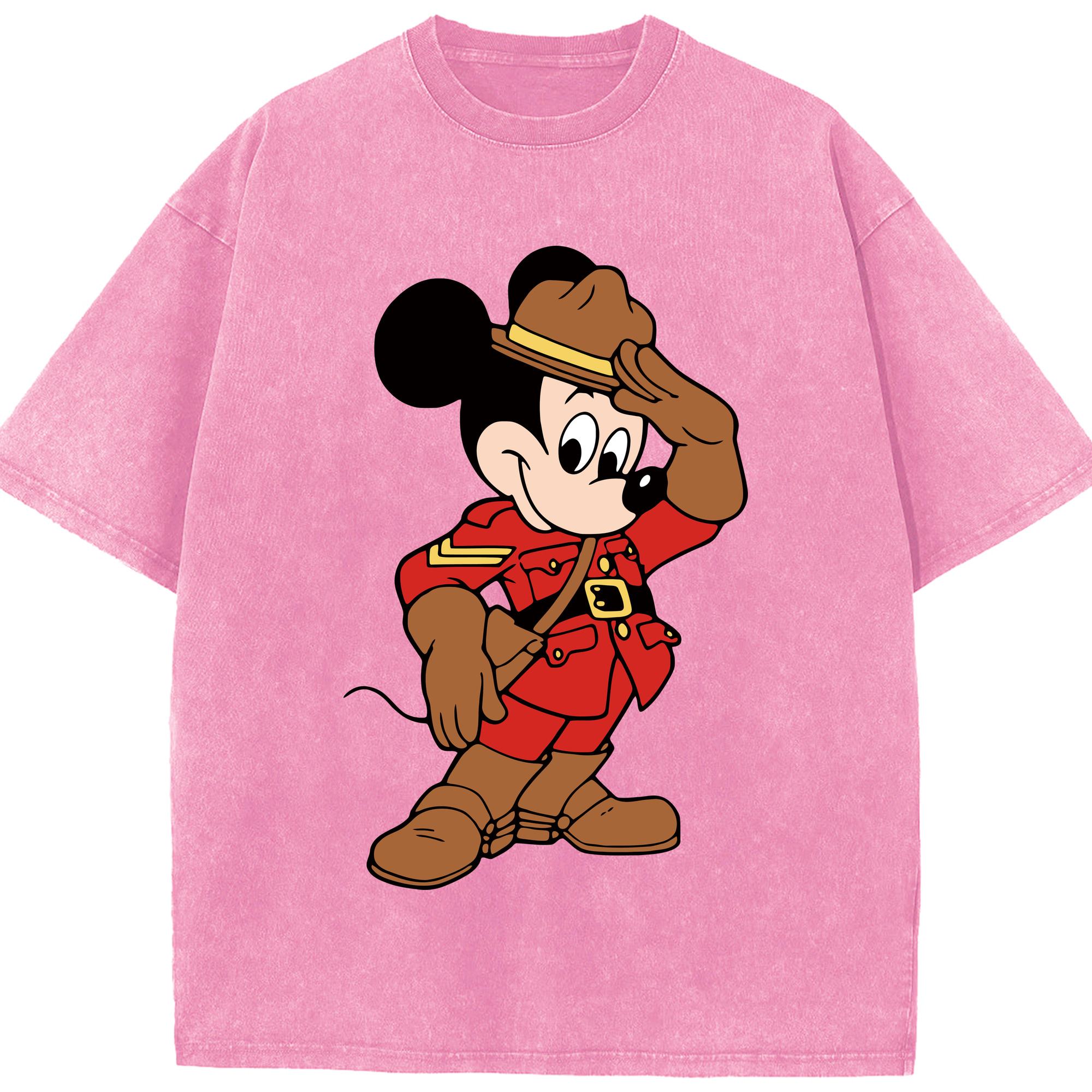（画像用） ミッキーマウス Mickey Mouse 綿100% ヴィンテージ風 半袖Tシャツ（フロントプリント）